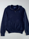 Polo Ralph Lauren Navy Quarter-Zip Pima Cotton Sweater (L)