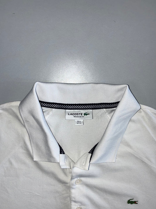 Lacoste Regular Fit Piqué Polo Shirt in White (XL)