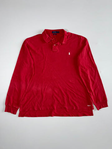 Polo Ralph Lauren RL16 Long Sleeve Custom Fit Polo – Red (3XL)