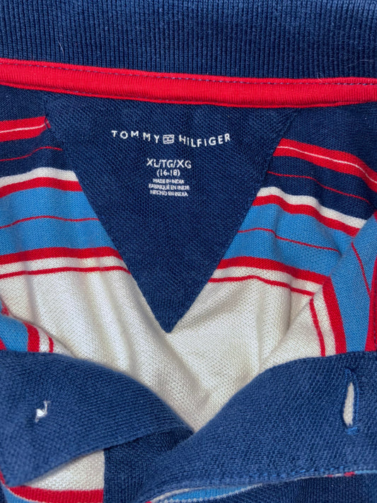 Tommy Hilfiger Multicolor Striped Long Sleeve Rugby Polo (M)