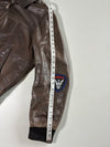 Vintage Redskins Brown Leather Bomber Jacket (M)