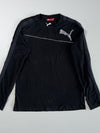 Vintage Puma Big Logo Long Sleeve T-Shirt Black Embroidered Size (L)
