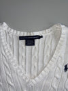 Ralph Lauren Sport Cable-Knit V-Neck Sweater – White woman’s(xs/s)