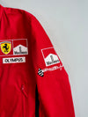 Ferrari F1 Scuderia Marlboro Vodafone Shell FedEx Bridgestone Full Sponsor Patch Racing Jacket Red (L)