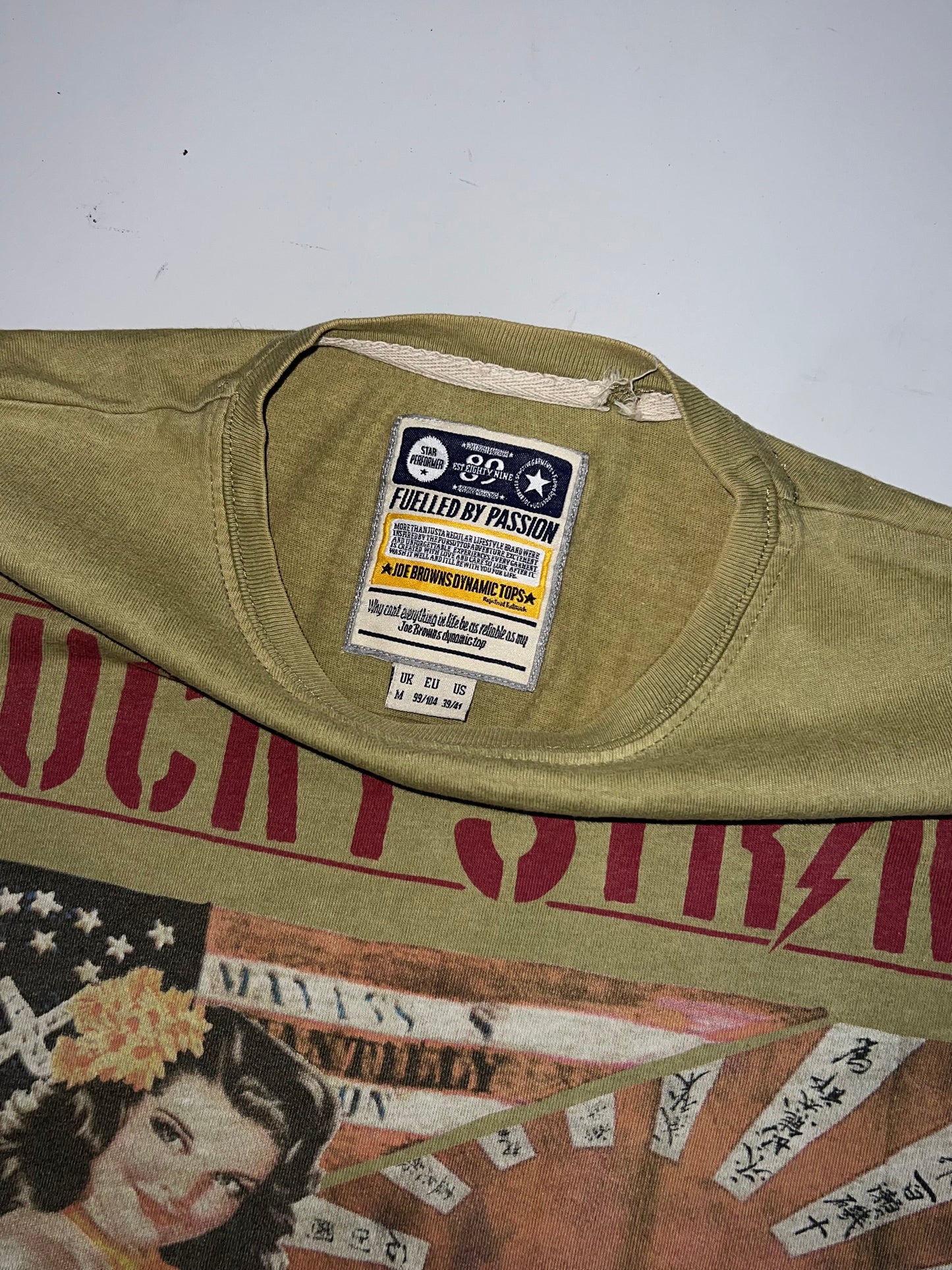 !                                                                        Rare Joe Browns Lucky strike Pin up tee (M)  (RARE FIND)