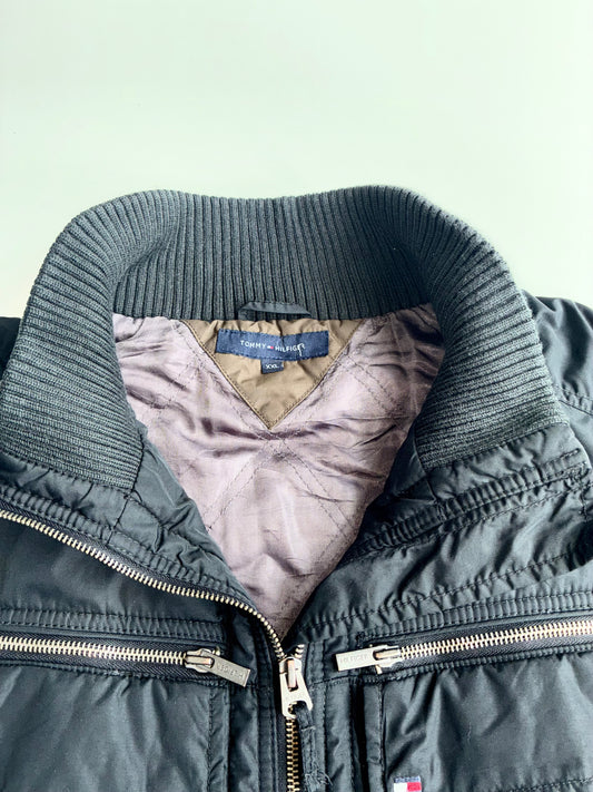 Tommy Hilfiger Black Multi-Pocket Bomber Jacket (2XL)