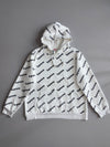 Supreme Box Logo Repeat Hoodie White Black Allover Print (M)