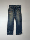 Y2K Japanese Style Distressed Sashiko Stitch Denim Jeans (W:36) (L:43)