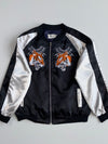 Japanese Tiger Embroidered Satin Souvenir Bomber Jacket (M)