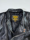 JTS Vintage Black Belted Biker Jacket (L/XL)