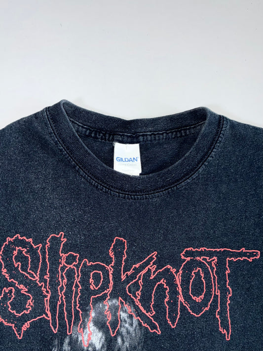 Slipknot Red Logo Band Graphic Faded Black Gildan Tee (M)