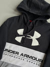 Under Armour Colourblock Big Logo Black Grey Hoodie (XL)