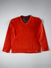 Vintage Gap Fleece V-Neck Pullover – Burnt Orange (M)