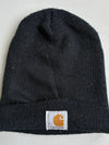 Vintage Carhartt Black Classic Logo Patch Beanie (H-11 inches/W-18)