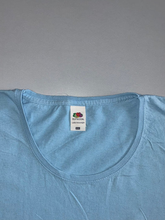 Fruit of the Loom Ladies Valueweight Plain Scoop Neck T-Shirt Sky Blue (XL)