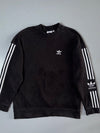 Adidas Originals Black 3-Stripes Crewneck Sweatshirt (M)