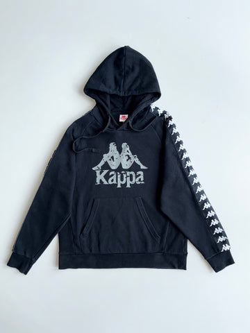 Kappa Black Banda Tape Sleeve Logo Hoodie (S)