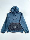 Nike Therma-FIT Fleece Hoodie with Nylon Kangaroo Pocket – Navy x Black (XL)