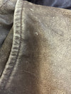 Vintage Arroy Distressed Leather Aviator Bomber Jacket – Tan Brown – Aviation Print Lining (XL)