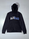 Adidas Collegiate Spellout Hoodie Black with Blue/White Lettering,  (M)