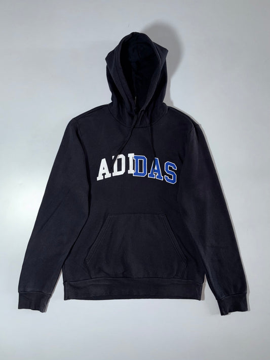 Adidas Collegiate Spellout Hoodie Black with Blue/White Lettering,  (M)