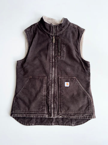 Carhartt Sherpa Lined Vest — Brown/Cream, (S)