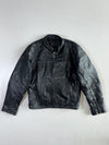 Barik Black Leather Biker Jacket (S)