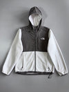 The North Face Denali Fleece Jacket White Grey Polartec Recycled Hooded (M)