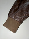 Vintage Arizona Jean Co. Brown Leather Bomber Jacket with Fur Collar Furr Inside (L)