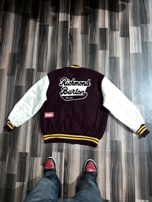 Premium Leather Sleeve Varsity Jacket (XL)