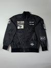 Laking Clothing Co "The Cross" Military Patch Bomber Jacket – Black (L)