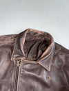 Vintage  Brown Leather Biker Jacket(Xl)