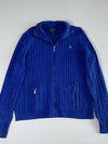 Lauren Ralph Lauren Cable Knit Full Zip Sweater with Gold RLL Monogram –(L)