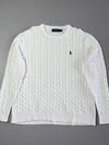 Polo Ralph Lauren White Cable Knit Crewneck Sweater – (2XL)