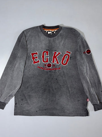 Ecko Unlimited Acid Wash Long Sleeve Tee Grey (XL)