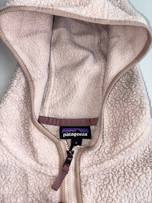 Patagonia Beige Retro-X Sherpa Fleece Hooded Jacket (Size XL)