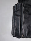 WM Fashion Black Leather Buckle Vest  Braided-Trim Biker Vest with Metal Hardware (L)
