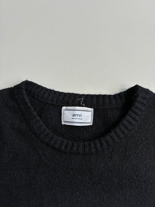 AMI Paris Ami de Coeur Black Knit Sweater woman’s (L/XL)