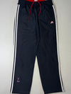 Vintage Adidas Navy Windbreaker Track Pants with Red Lining (W:32) (L:42)