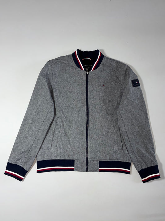 Tommy Hilfiger Water Resistant Wind Resistant Bomber Jacket – Heather Grey (L)