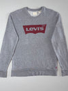 Levi’s Batwing Logo Sweatshirt – Grey, classic red batwing logo print (M)