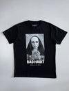 Mister Tee Vintage Black “Bad Habit” Nun Graphic T-Shirt (L)