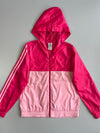 Adidas Three Stripe Hooded Windbreaker Jacket (M)