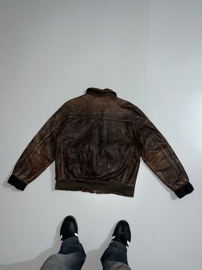 ZVintage Eddie bauer Original Brown leather Jacket (S/M)