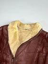 Vintage Italian Brown Leather Shearling Aviator Jacket – B3 Style – Made in Italy Furr inside (XL)