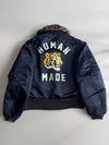 Human Made MA-1 Bomber Jacket with Faux Fur Collar – Navy Blue (L/XL)
