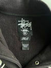 Stussy Worldwide Varsity Jacket  Black Cotton Bomber Style with City Print (L)