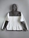 The North Face Denali Fleece Jacket White Grey Polartec Recycled Hooded (M)