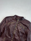 Simon B. Collection Leather Café Racer Jacket – Dark Brown Women’s (XS)