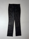 Vintage Black Genuine Leather 5-Pocket Straight Pants (W:32) (L:45)